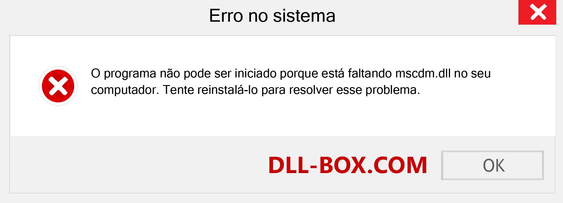 Arquivo mscdm.dll ausente ?. Download para Windows 7, 8, 10 - Correção de erro ausente mscdm dll no Windows, fotos, imagens